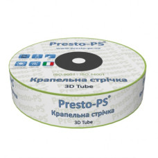  Крапельна стрічка Presto-PS емітерна 3D Tube крапельниці через 20 см, витрата 2.7 л/год, довжина 1000 м