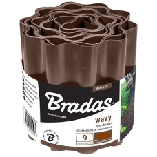 Бордюр хвилястий газонний 9 м х 10 см, коричневий, Bradas