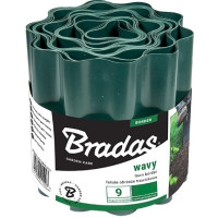 Бордюр хвилястий газонний 9 м х 15 см, зелений, Bradas