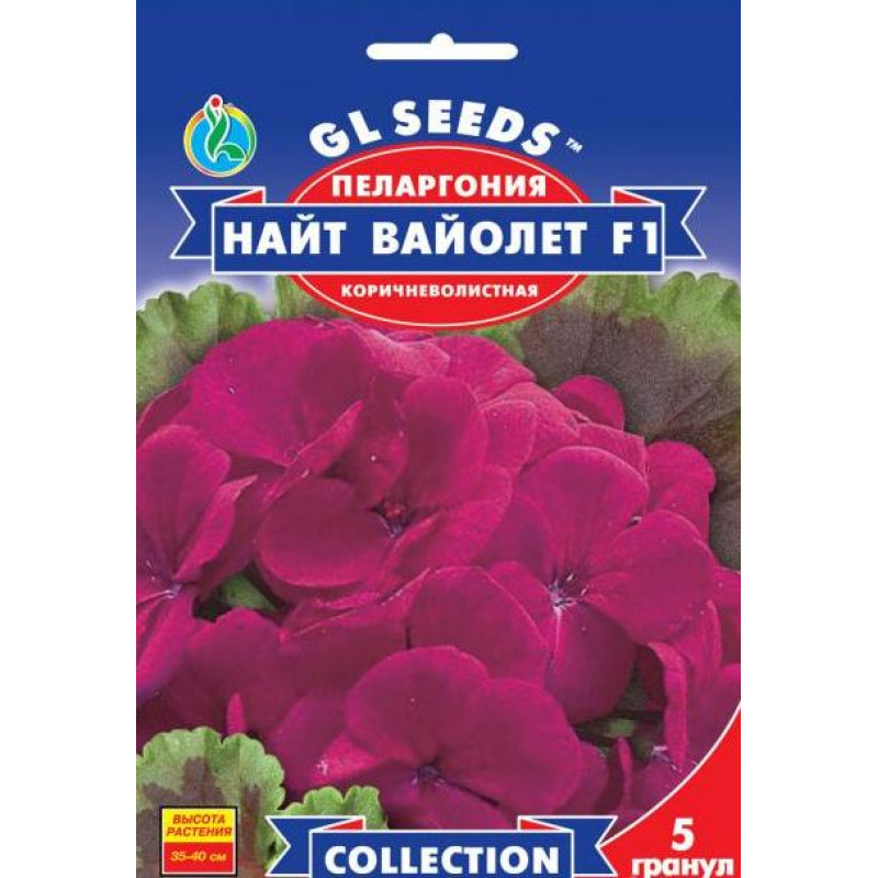 Пеларгонія Найт Вайолет F1, коричневолиста 5 шт, Gl Seeds