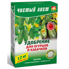  Удобрение «Чистый лист» для огурцов и кабачков 300 г,  Kvitofor