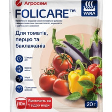 Добриво  Yara Folicare  для томатів, перців та баклажанів 20 г, Агросем