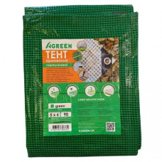 Тент 90 г/м2 5м*6м зелений, армований, Agreen